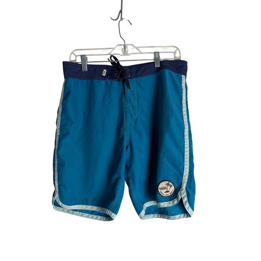 Vans Off The Wall Colorblock Board Shorts Swim Trunks Blue Teal 34